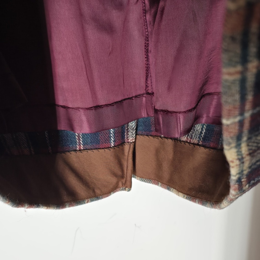 Vtg The Villager Plaid Academia Midi Skirt Wool Blend Slit Size 12 Old Money - Picture 5 of 6